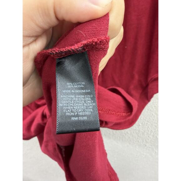 Express Womens Blouse Size XS Red Deep V-Neck Short Sleeve - Picture 4 of 9